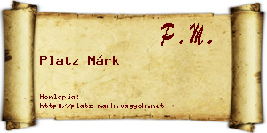 Platz Márk névjegykártya
