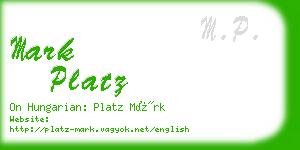 mark platz business card